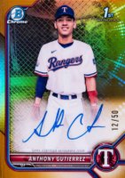 2022 Bowman Chrome Prospect Autographs #CPAAG Anthony Gutierrez Gold Refractor Baseball Card