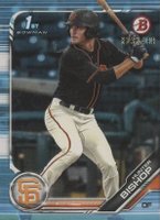 2019 Bowman Draft #BD31 Hunter Bishop Sky Blue Baseball Card