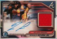 2024 Bowman Chrome Chrome Autograph Relics #RA Ronald Acuna Jr. Baseball Card