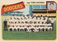 1980 Topps Team Checklist Sheet-Hand-Cut #302 Los Angeles Dodgers Team Baseball Card