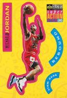 1996 Collector's Choice Stick-Ums 1 #S30 Michael Jordan Red Jersey-Italian Basketball Card