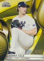 2025 Topps Chrome Black #126 Gerrit Cole Gold Refractor Baseball Card