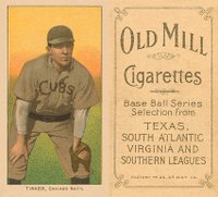 1909 White Borders Old Mill #487 Joe Tinker Hands On Knees Baseball Card