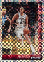 2005 Bowman Draft Picks & Prospect #21 Tim Duncan Chrome-Xfractor Basketball Card