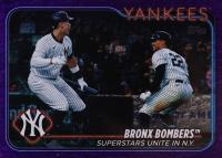 2024 Topps Update #US181 Aaron Judge/Juan Soto Purple Holo Foilboard Baseball Card