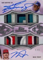 2021 Topps Sterling Dual Autograph Relics #GTR Ken Griffey Jr./Mike Trout Silver 1/1 Baseball Card