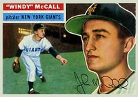 1956 Topps #44 Windy McCall White Back Baseball Card