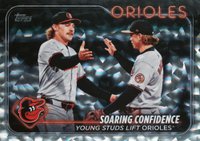 2024 Topps Update #US285 Gunnar Henderson/Jackson Holliday Silver Crackle Foil Board Baseball Card