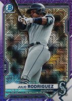 2021 Bowman Chrome Mega Box #231 Julio Rodriguez Purple Refractor Baseball Card
