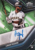 2023 Topps Chrome Black Autograph #LP Liover Peguero Green Baseball Card