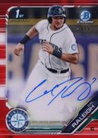 2019 Bowman Chrome Prospects Autographs #CPACR Cal Raleigh Red Refractor Baseball Card