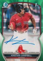 2023 Bowman Draft Chrome Prospect Autograph #CDAKCA Kristian Campbell Green Lava Baseball Card