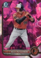 2022 Bowman Sapphire Edition Chrome Prospects #BCP29 Adley Rutschman Padparadscha 1/1 Baseball Card