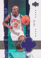 2003 Upper Deck Exquisite Collection #27-J Stephon Marbury Jersey Basketball Card