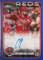 2024 Topps Chrome Rookie Autographs #RACEN Christian Encarnacion-Strand Purple Refractor Baseball Card