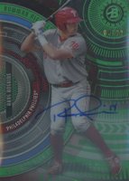 2017 Bowman High Tek #RH Rhys Hoskins Autograph-Green Rainbow Baseball Card