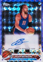 2023 Topps Chrome Topps Chrome Autographs #CGJAB Jalen Brunson Purple Geometric Basketball Card