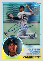 2018 Topps Silver Pack 1983 Chrome Promo #147 Gleyber Torres Autograph Baseball Card