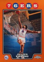 2008 Topps Chrome #180 Julius Erving Orange Refractor Basketball Card