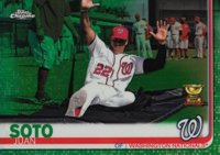 2019 Topps Chrome #155 Juan Soto Sliding-Green Refractor Baseball Card