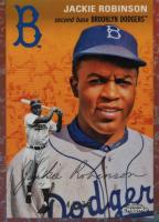 2023 Topps Chrome Platinum Anniversary #426 Jackie Robinson Platinum Toile Cream/Rose Gold Refractor Baseball Card