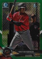 2018 Bowman Chrome Prospects #BCP186 Kristian Robinson Green Refractor Baseball Card