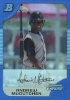 2005 Bowman Chrome Draft Picks #63 Andrew McCutchen Blue Refractor Baseball Card