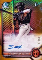 2022 Bowman Chrome Prospect Autographs #CPAASR Alexander Suarez Gold Refractor Baseball Card