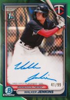 2024 Bowman Chrome Prospect Autographs #CPAWJ Walker Jenkins Hta Green Lava Refractor Baseball Card