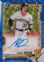 2021 Bowman Draft Chrome Draft Pick Autographs #CDAHD Henry Davis Blue Wave Refractor Baseball Card