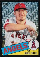2020 Topps Silver Pack 1985 Chrome Promo #1 Mike Trout Black Refractor Baseball Card