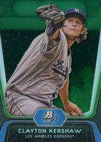 2012 Bowman Platinum #55 Clayton Kershaw Emerald Baseball Card