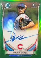 2014 Bowman Chrome Draft Pick Autograph #DC Dylan Cease Green Refractor Baseball Card