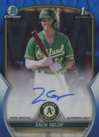 2023 Bowman Chrome Prospect Autographs #CPAZG Zack Gelof Blue Raywave Baseball Card