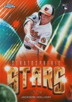 2024 Topps Chrome Update Stratospheric Stars #12 Jackson Holliday Orange Refractor Baseball Card