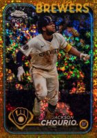 2024 Topps Chrome Update #USC18 Jackson Chourio Gold Mini Diamond Refractor Baseball Card