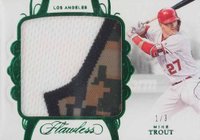 2018 Panini Flawless Patches #PAMT Mike Trout Emerald Baseball Card