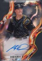 2021 Bowman's Best Heatwave Die-Cuts #HWDCHD Henry Davis Autograph-Lava Refractor Baseball Card