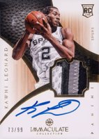 2012 Immaculate Collection #112 Kawhi Leonard Patch Autograph Basketball Card