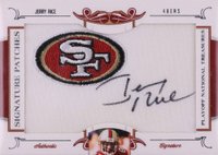 2008 Playoff National Treasures Signature Patches NFL #77 Jerry Rice Football Card