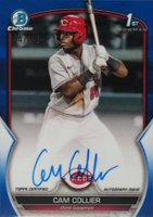 2023 Bowman Chrome Prospect Autographs #CPACC Cam Collier Blue Refractor Baseball Card