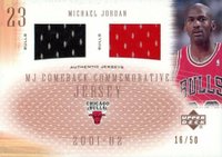 2001 Upper Deck MJ Comeback Commemorative #CCD3 Michael Jordan Double Jersey Basketball Card