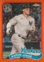 2024 Topps Silver Pack 1989 Chrome Promo #27 Aaron Judge Series 2-Orange Refractor Baseball Card