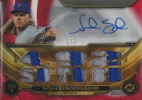 2019 Topps Triple Threads Autograph Relics #NS5 Noah Syndergaard Ruby 1/1 Baseball Card