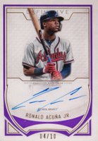 2019 Topps Definitive Collection Framed Autograph Collection #RAJ Ronald Acuna Jr. Purple Baseball Card