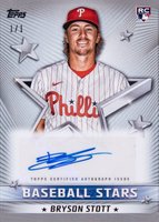 2022 Topps Baseball Stars Autographs #BSABS Bryson Stott Update-Platinum 1/1 Baseball Card