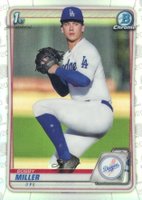 2020 Bowman Draft #BD38 Bobby Miller Chrome-Refractor Baseball Card