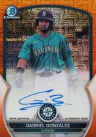 2023 Bowman Chrome Mega Box Autographs #GG Gabriel Gonzalez Orange Baseball Card