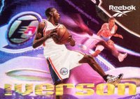 1997 Skybox Reebok Chase # Allen Iverson Chase Embossed Foil Card-Silver Basketball Card
