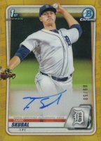 2020 Bowman Chrome Prospect Autographs #CPATS Tarik Skubal Gold Refractor Baseball Card